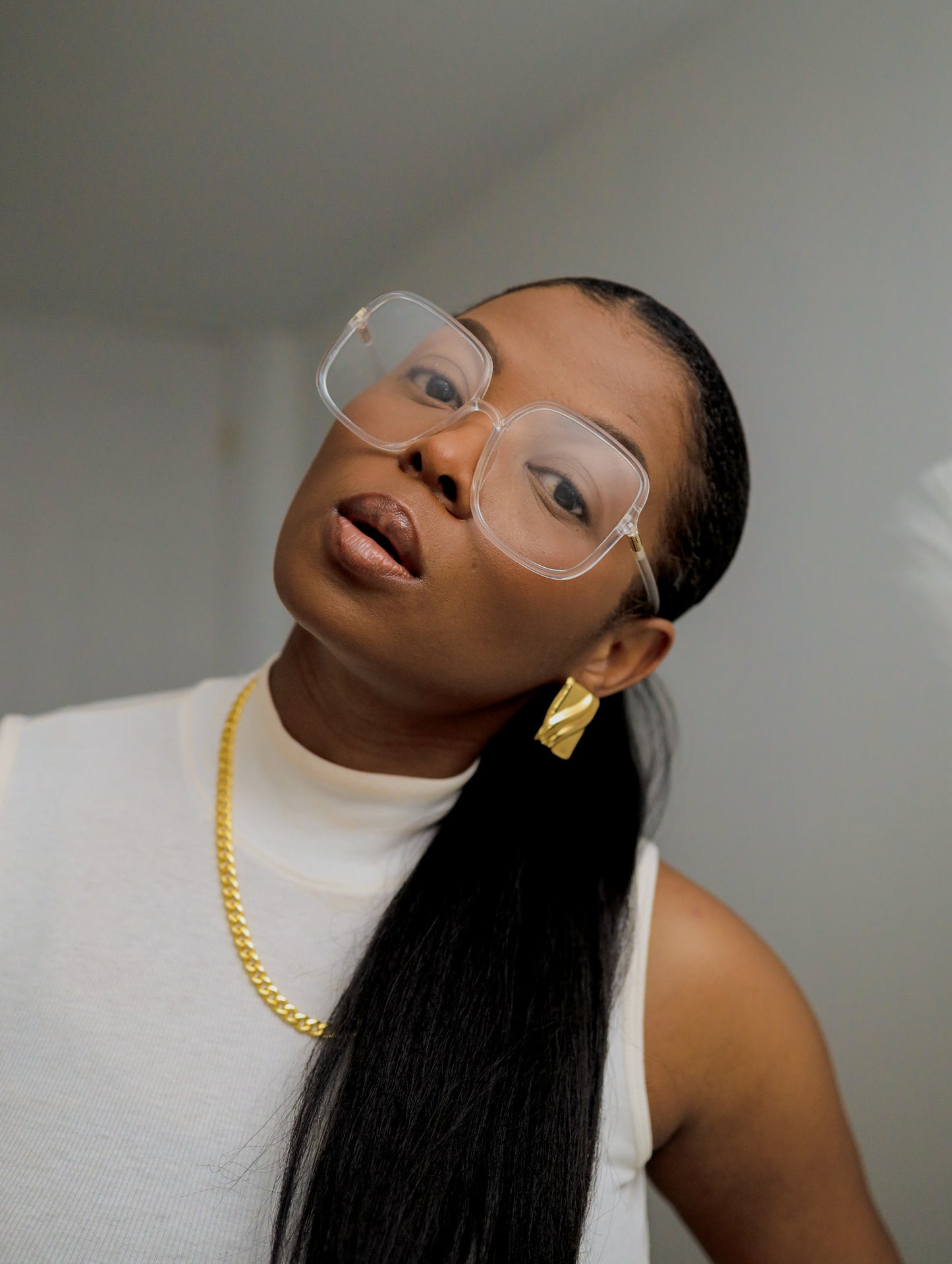 Clear Oversized Dawn Sunglasses Zaria Yong