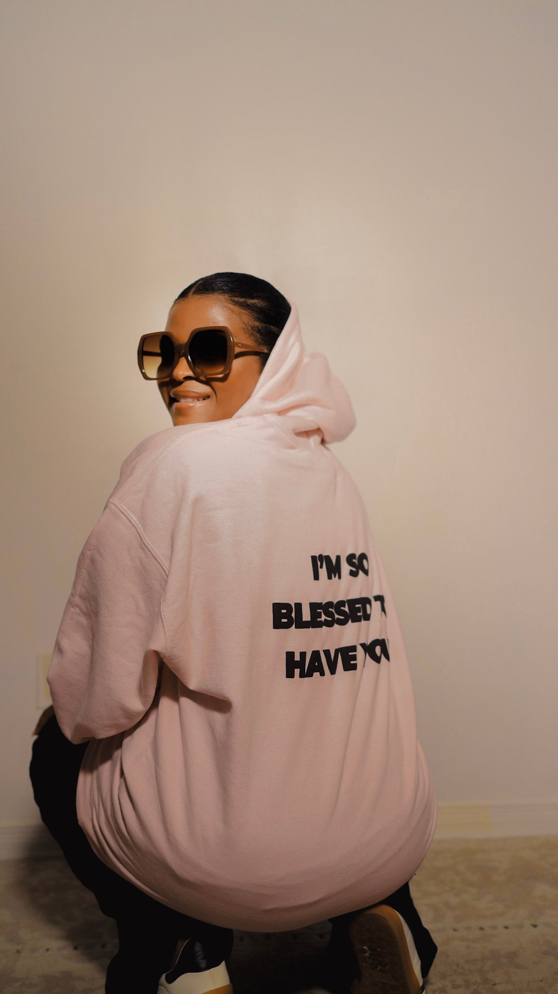 ZARIA DESIGN Heavy Blend Hoodie (IM BLESSED TO HAVE YOU ) back print Light Pink SSG