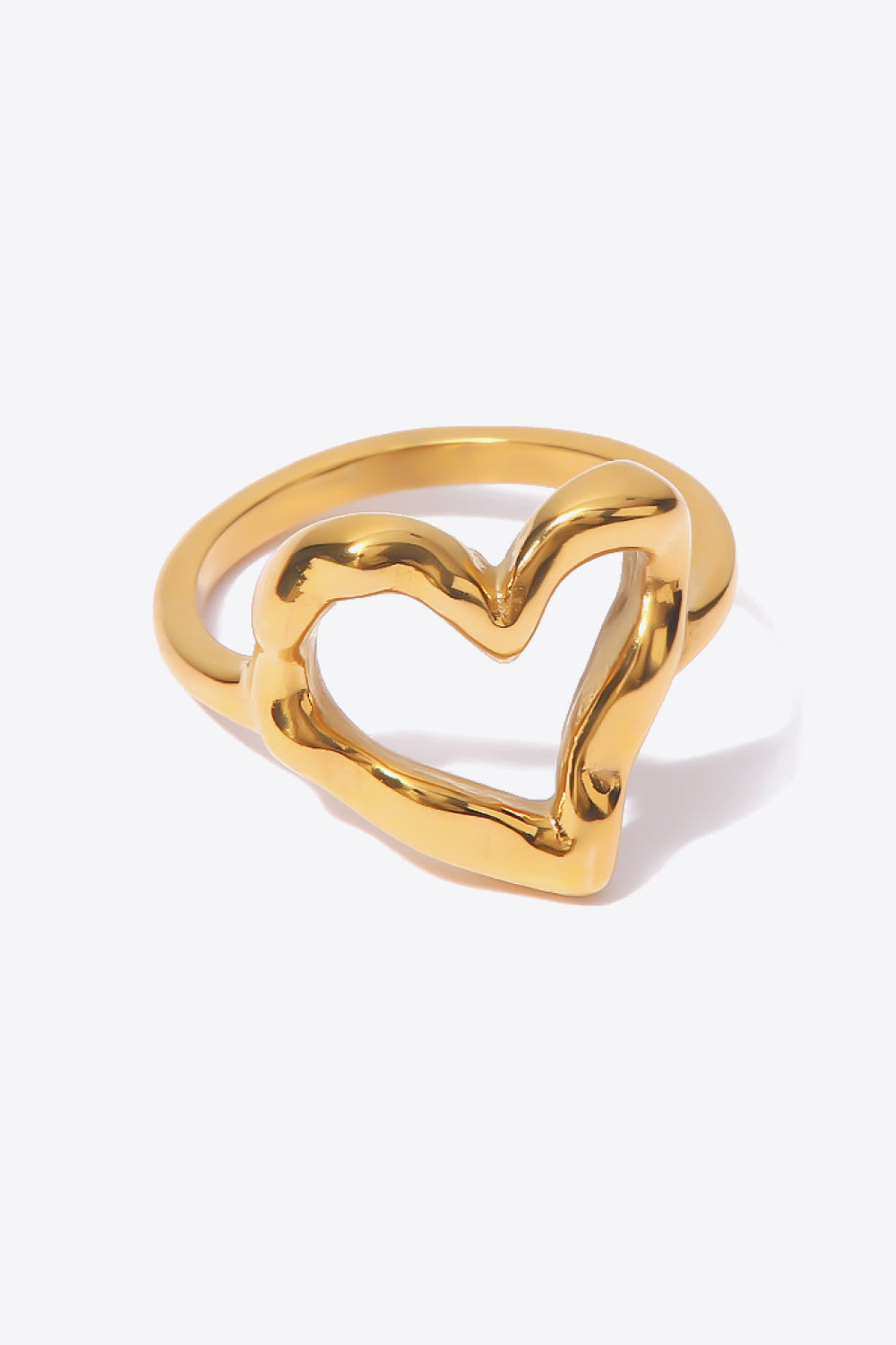 Elegant 18K Gold Plated Heart-Shaped Ring