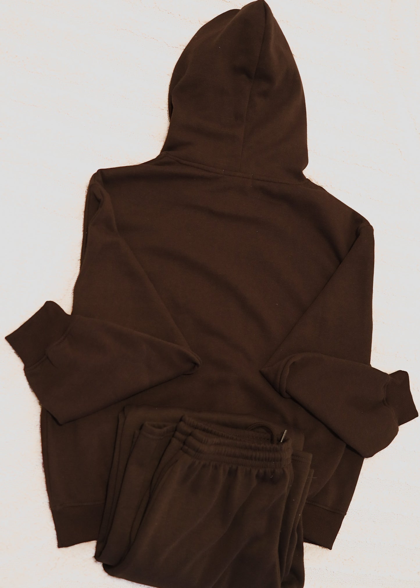 ZARIA DESIGN Fleece Wide Leg sweat-pant hoodie set (brown)