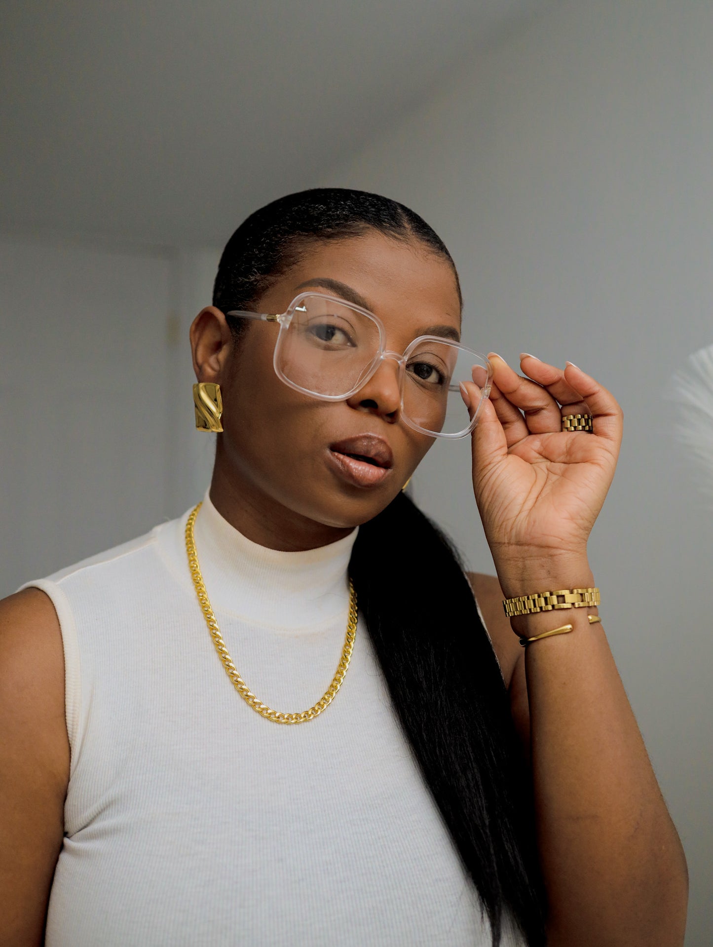 Clear Oversized Dawn Sunglasses Zaria Yong