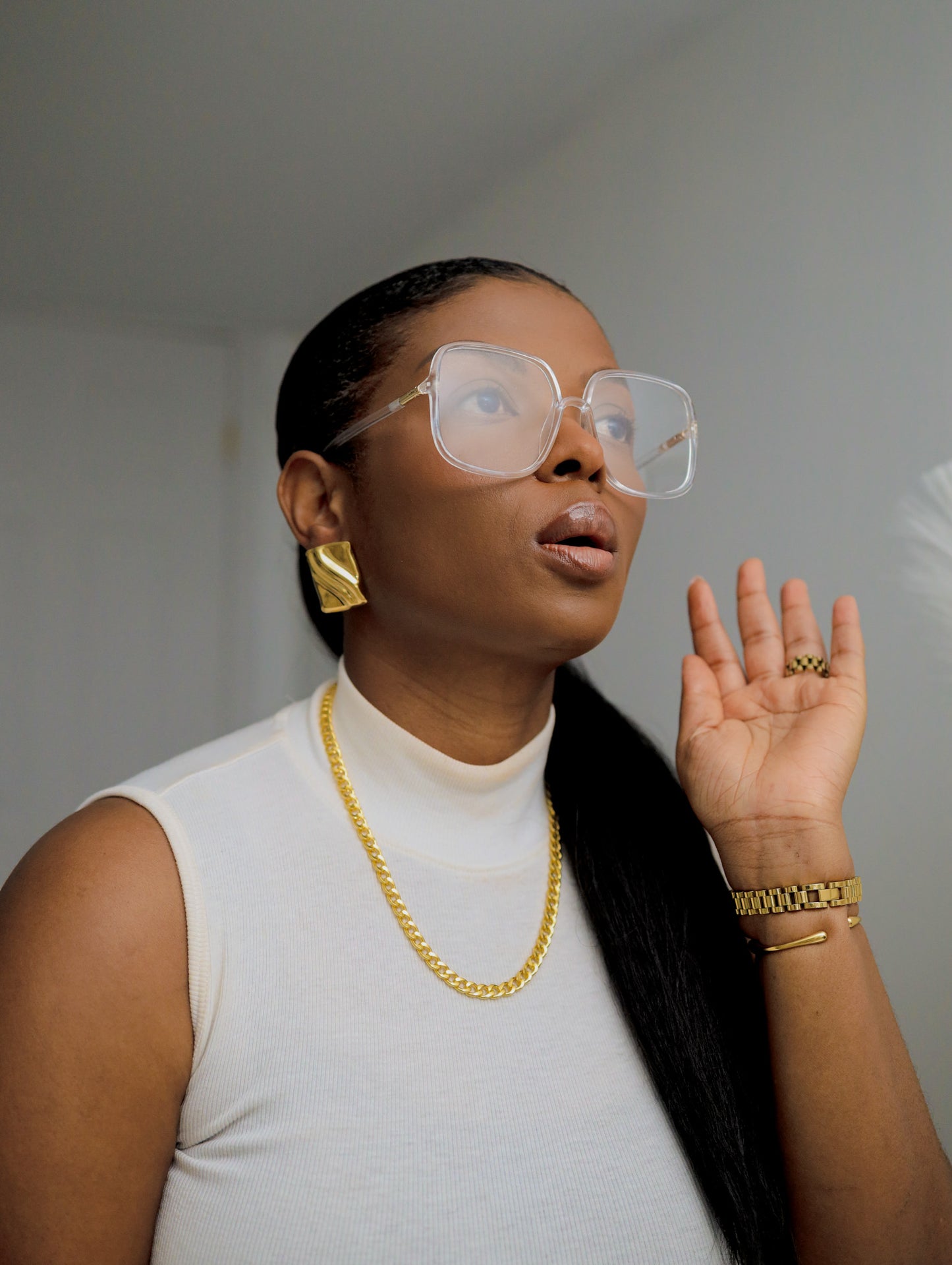 Clear Oversized Dawn Sunglasses Zaria Yong