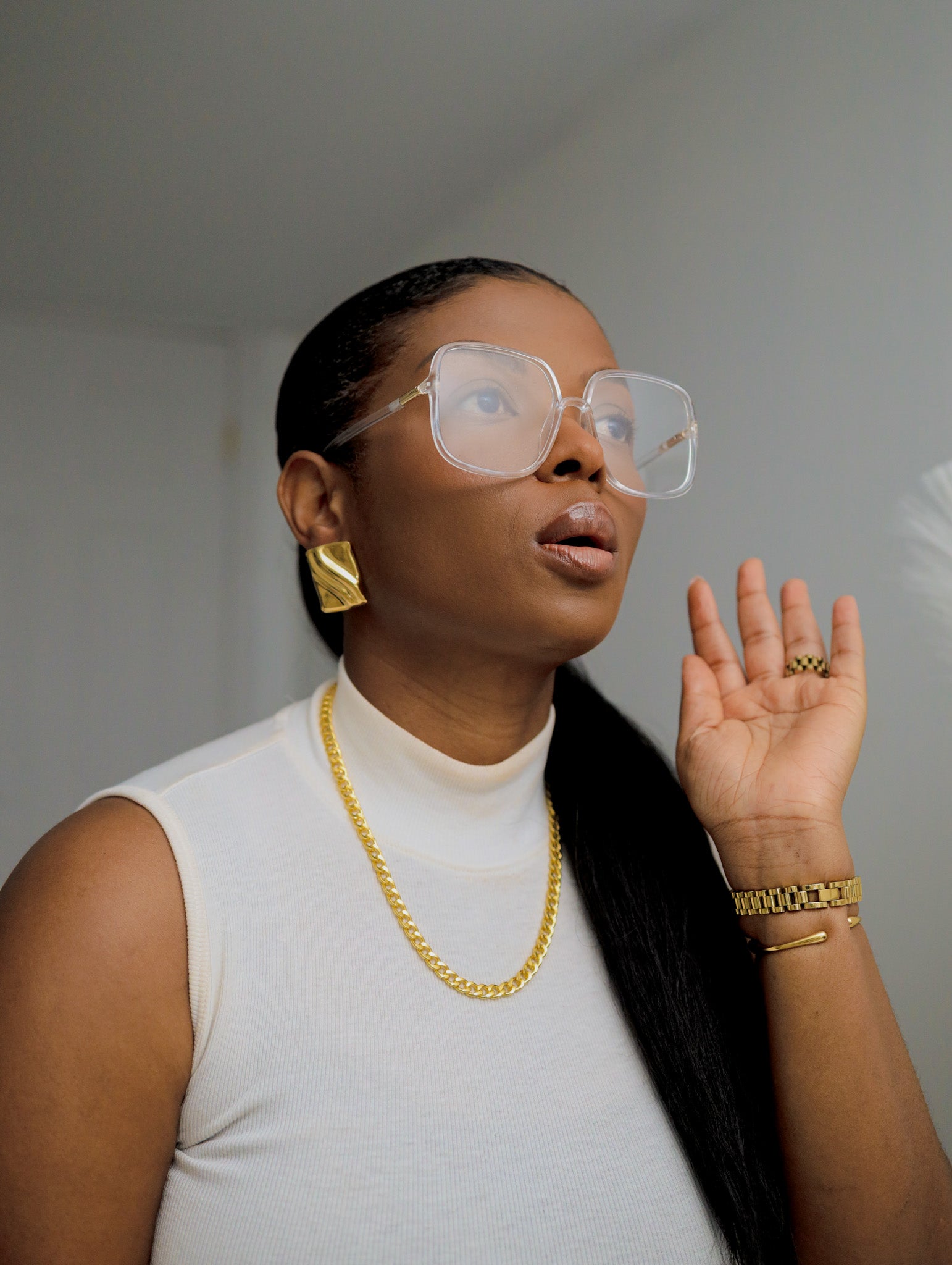 Clear Oversized Dawn Sunglasses Zaria Yong