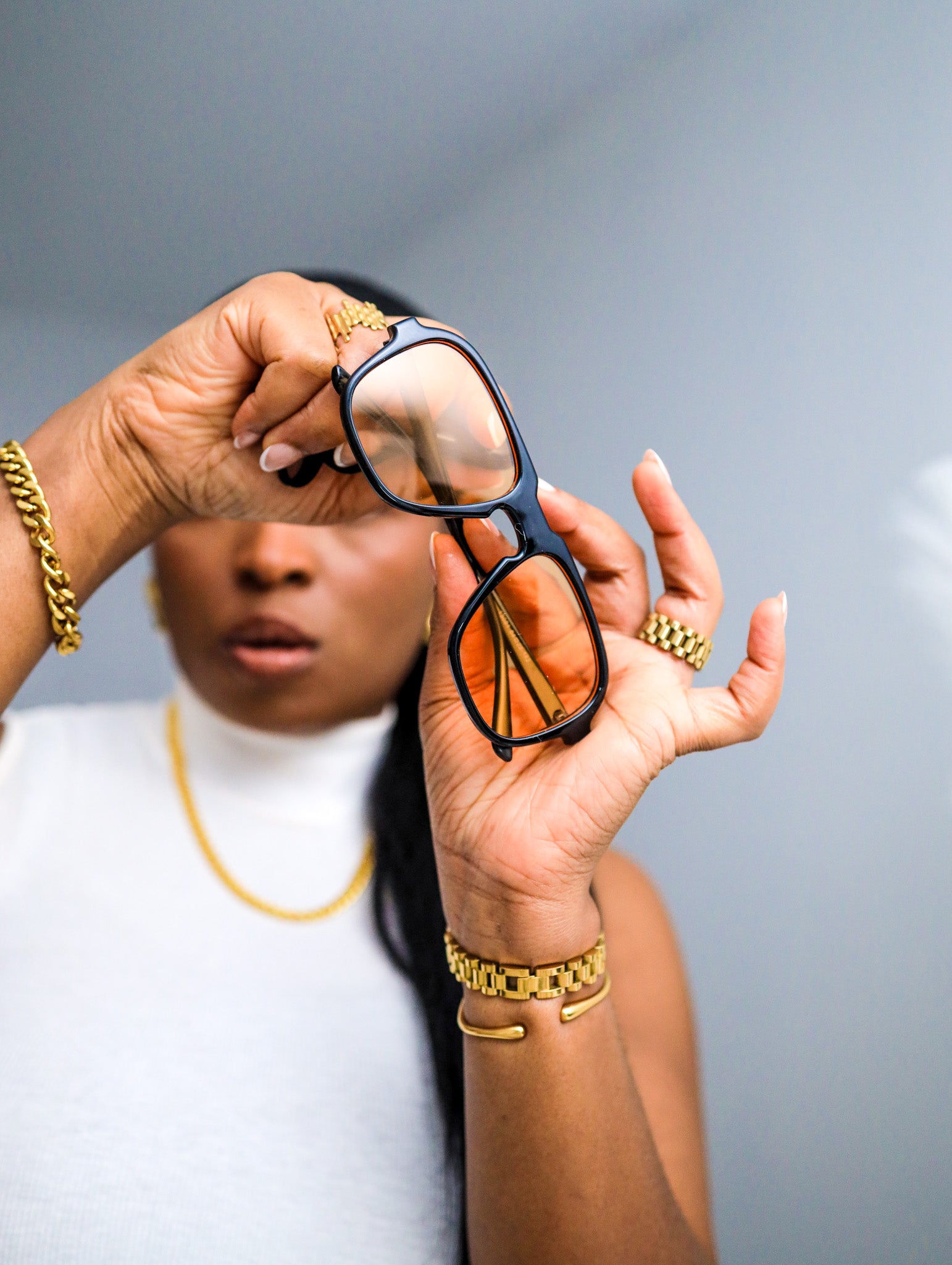 Orange Zavi Sunglasses Zaria Yong