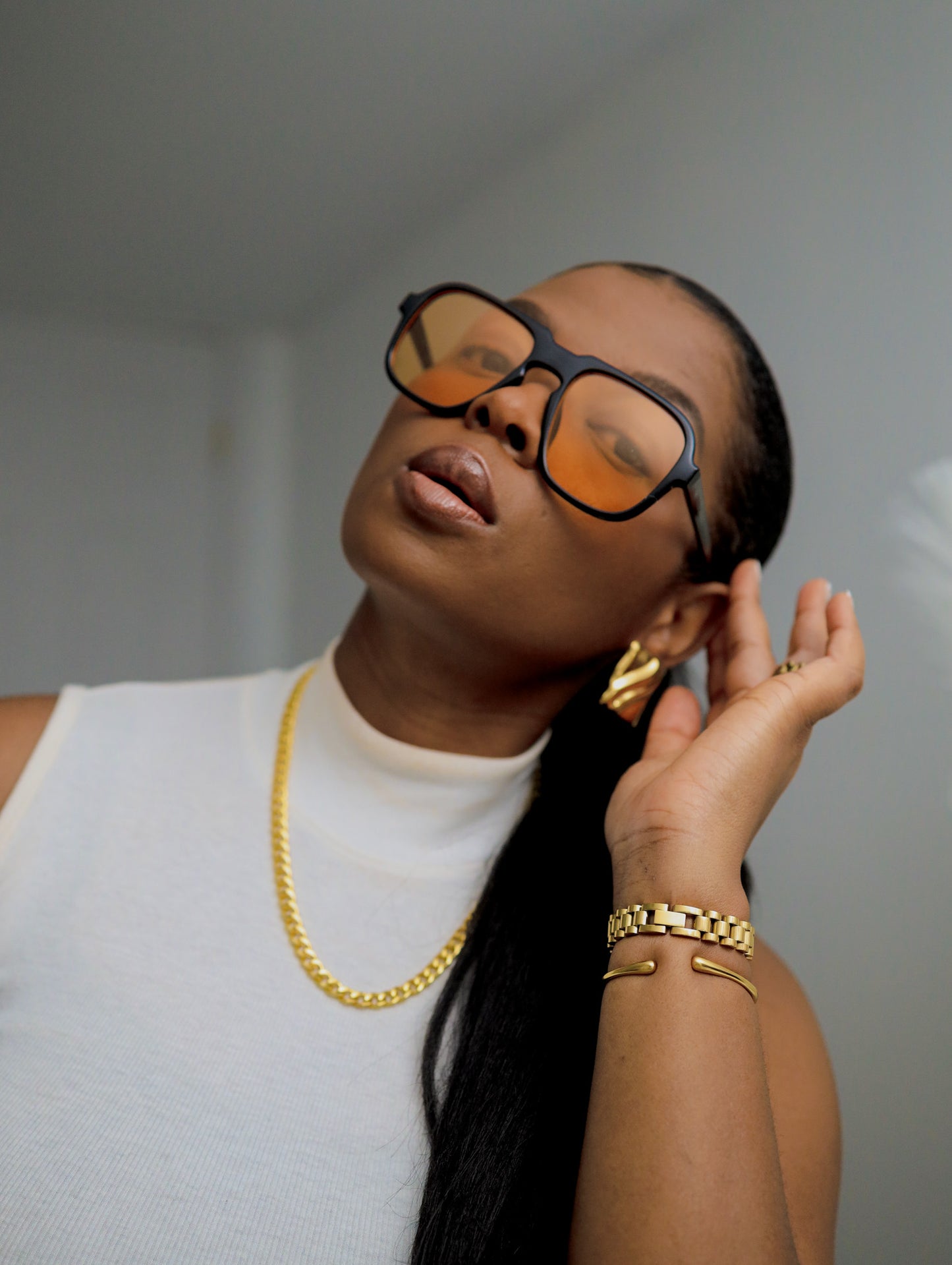 Orange Zavi Sunglasses Zaria Yong