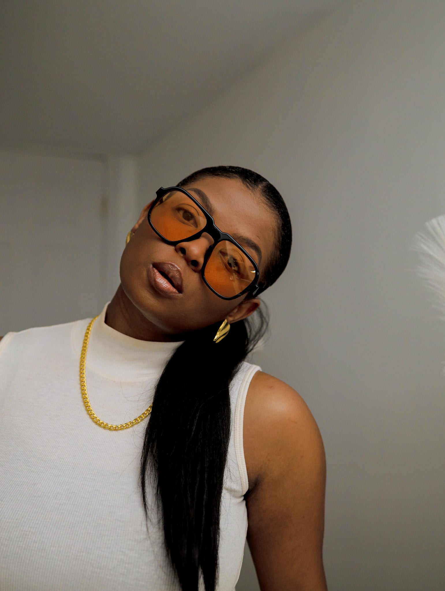 Orange Zavi Sunglasses Zaria Yong