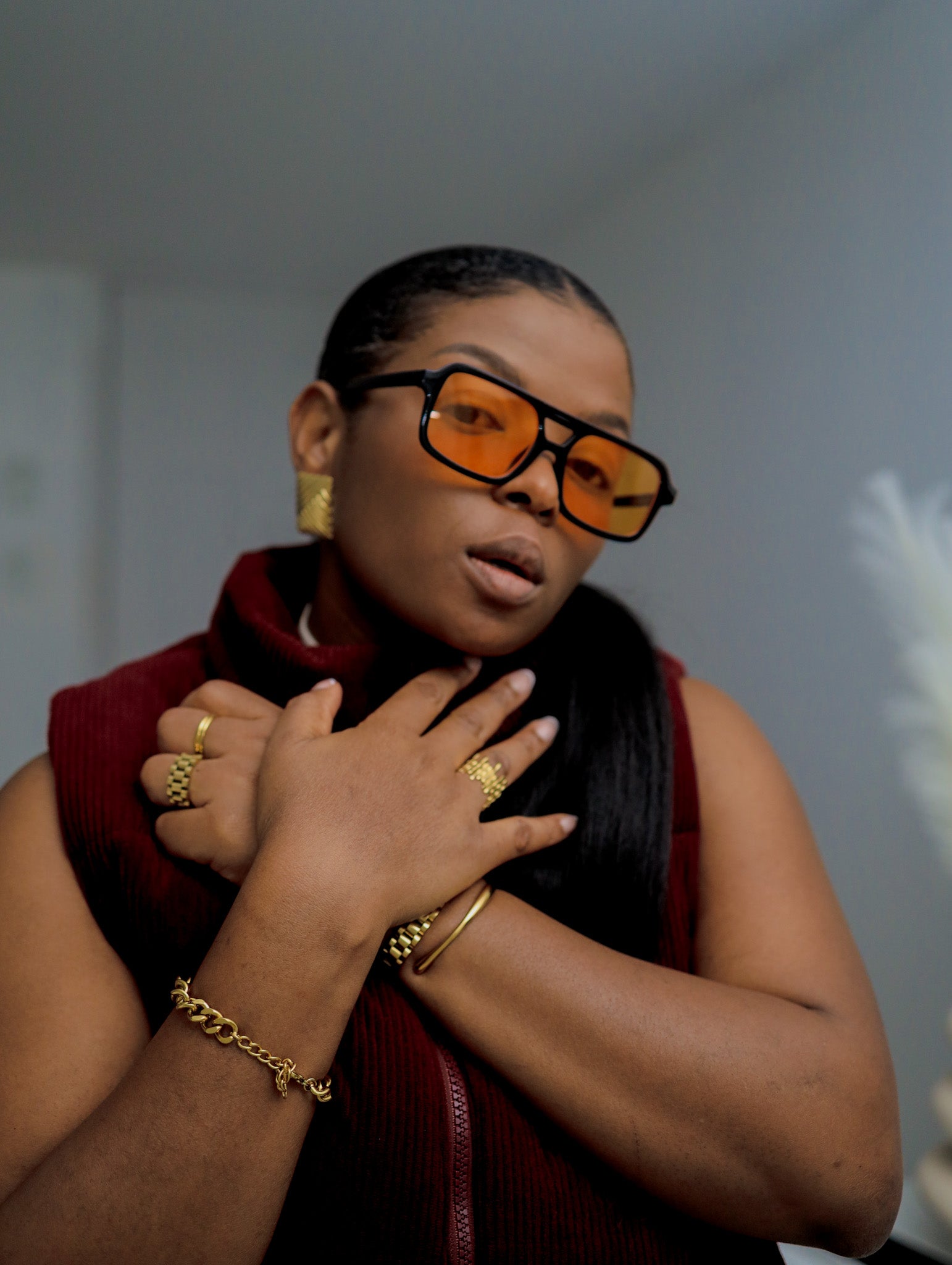 Orange Vinta Sunglasses Zaria Yong