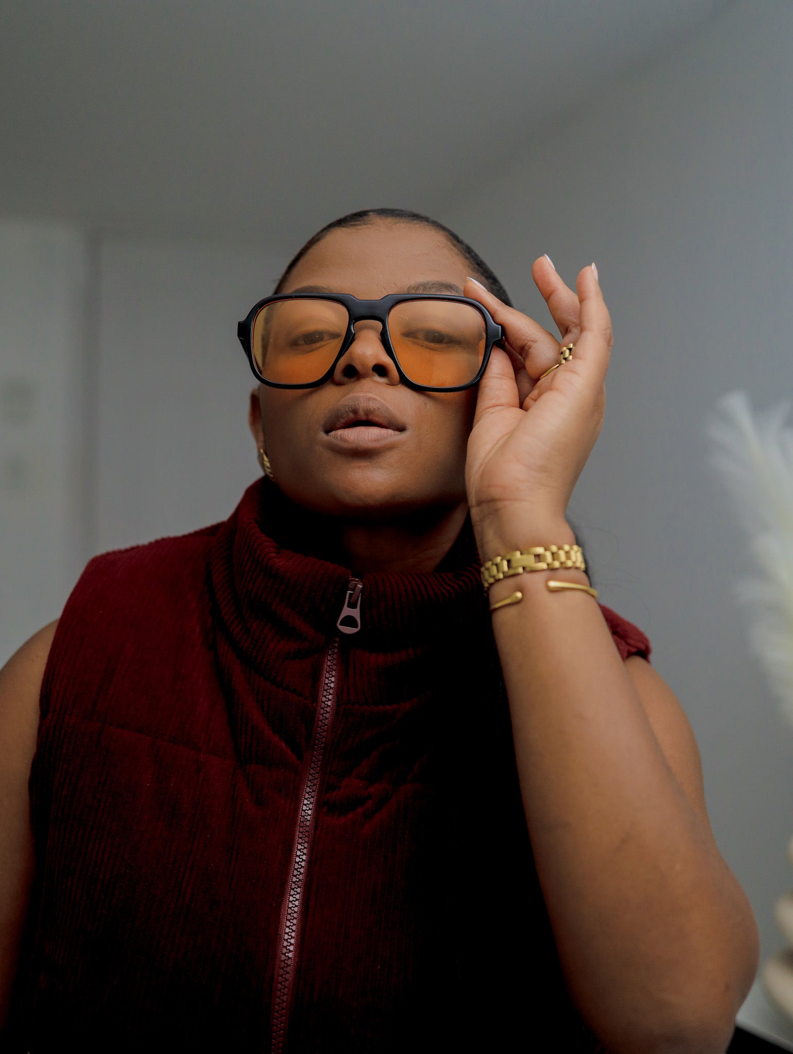 Orange Zavi Sunglasses Zaria Yong