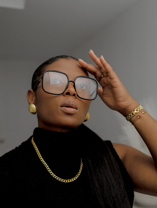 Black Oversized Dawn Sunglasses Zaria Yong