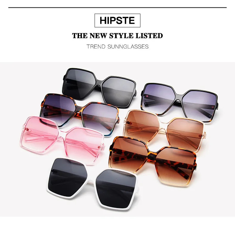 Fashion Women Oversize Sunglasses Gradient Plastic Brand Designer Female Sun Glasses Uv400