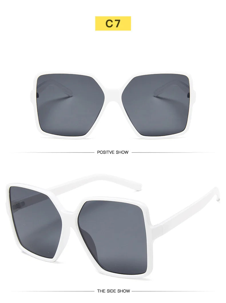 Fashion Women Oversize Sunglasses Gradient Plastic Brand Designer Female Sun Glasses Uv400